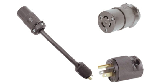 AD2323/5266, L6-20R, 20A, 250V Twist Lock Female to 15A Edison Male