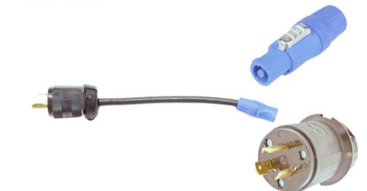 ADPOWERBLUE/2321, PowerCON Blue type, Locking, Power-in to L6-20P, 20A, 250V. Twist Lock Male